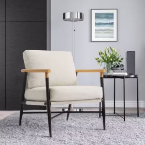 Arm Chair with Metal Base