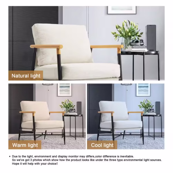 Arm Chair with Metal Base - Image 3