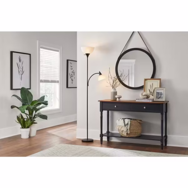 2-Light Torchiere Floor Lamp