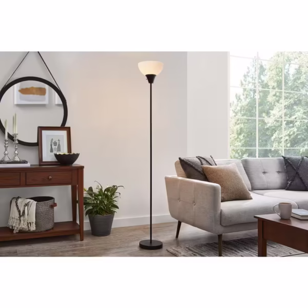 Torchiere Floor Lamp with Plastic Shade