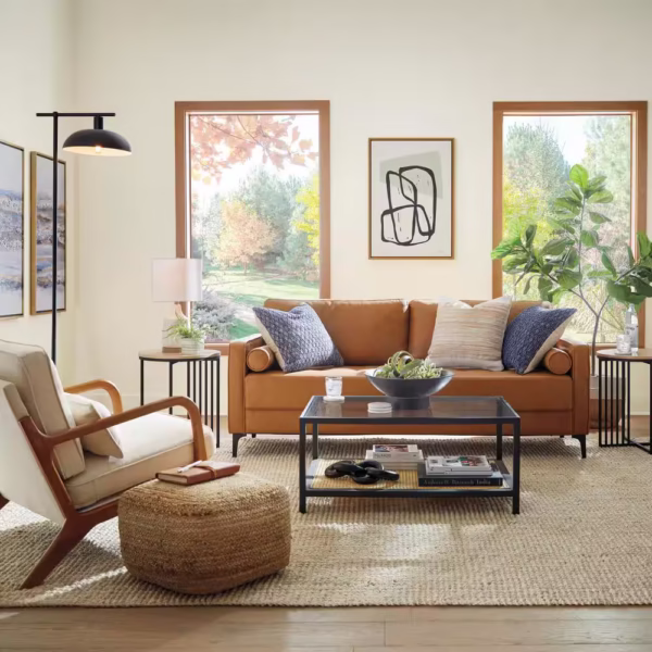 Upholstered Linen Arm Chair - Image 2