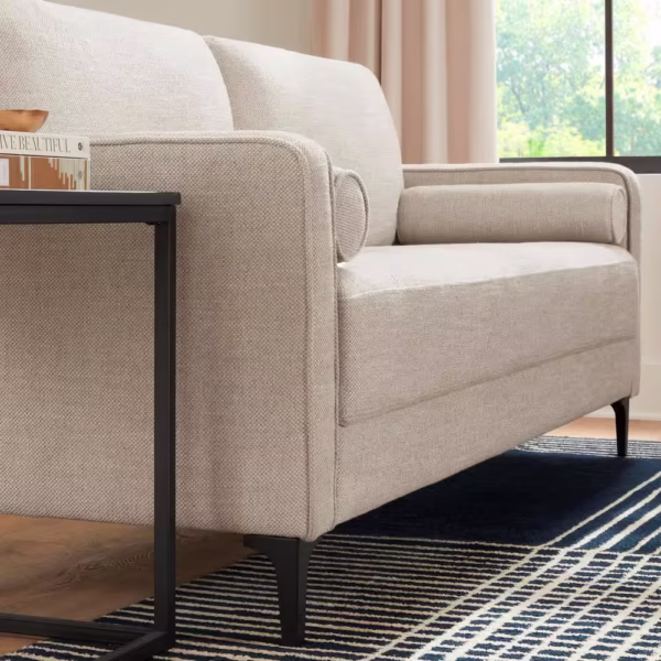 Mid-Century Modern Sofa with Throw Pillows - Image 2